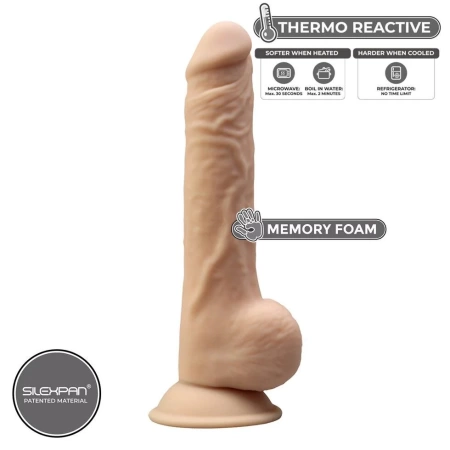 Фаллос с двойным покрытием SileXD Model 1 (9,5 дюймов) бежевый